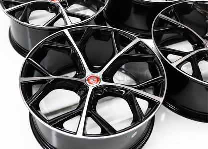 20" Gloss Black Machined Wheels For Jaguar (5x108) Squared Set