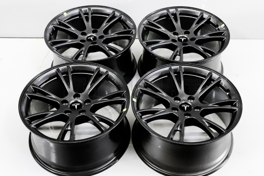 19" Gloss Gunmetal Wheels For Tesla Model Y Square Set (5x114.3)