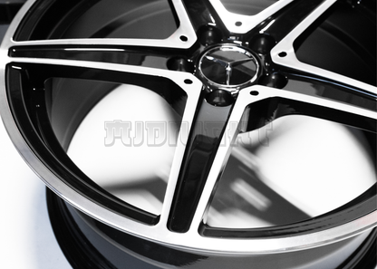 18" Gloss Black Machined Wheels For Mercedes Square Set (5x112)