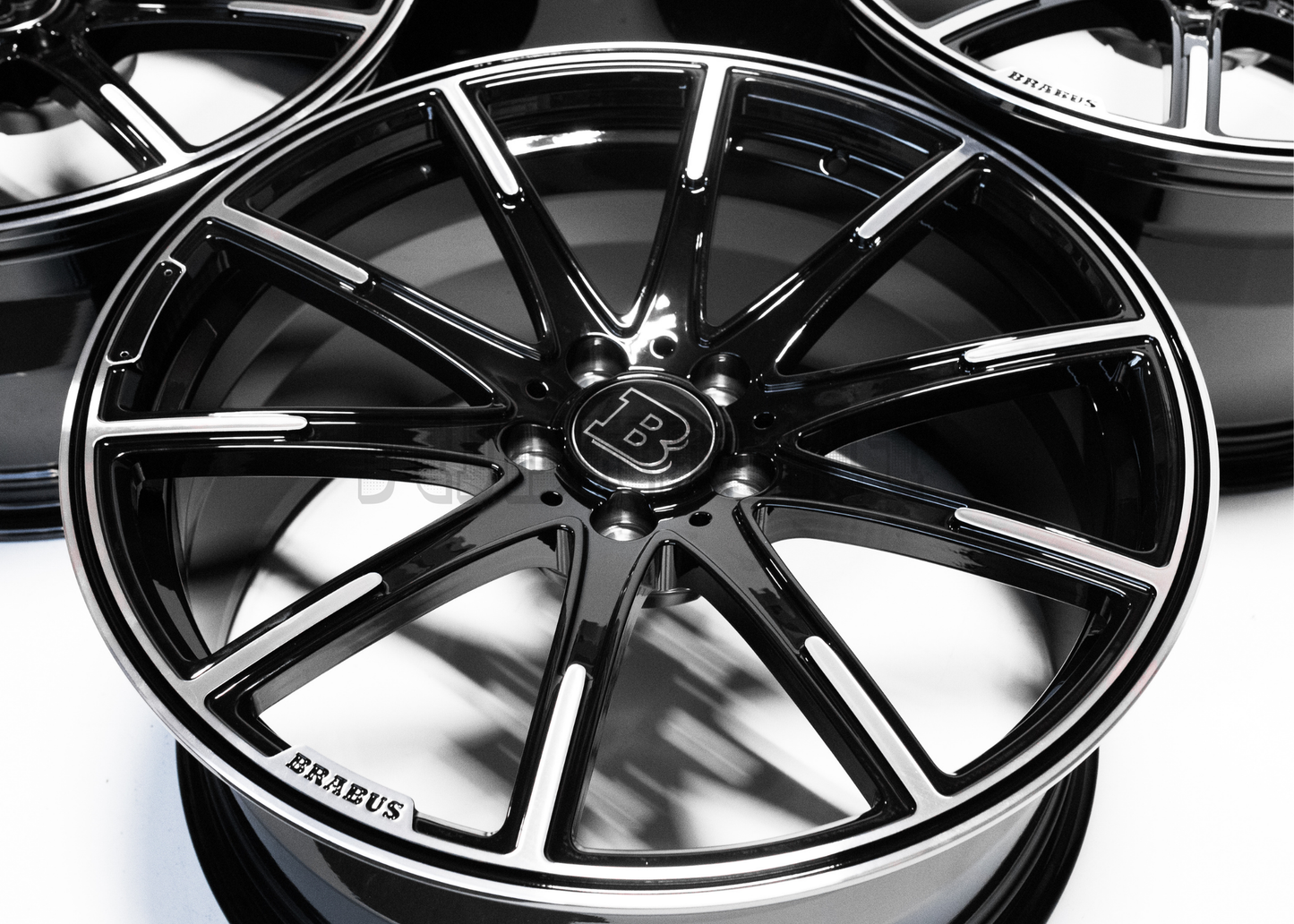 20" Gloss Black Machined Brabus Style Wheels For Mercedes Staggered Set (5x112) 20x9/10.0