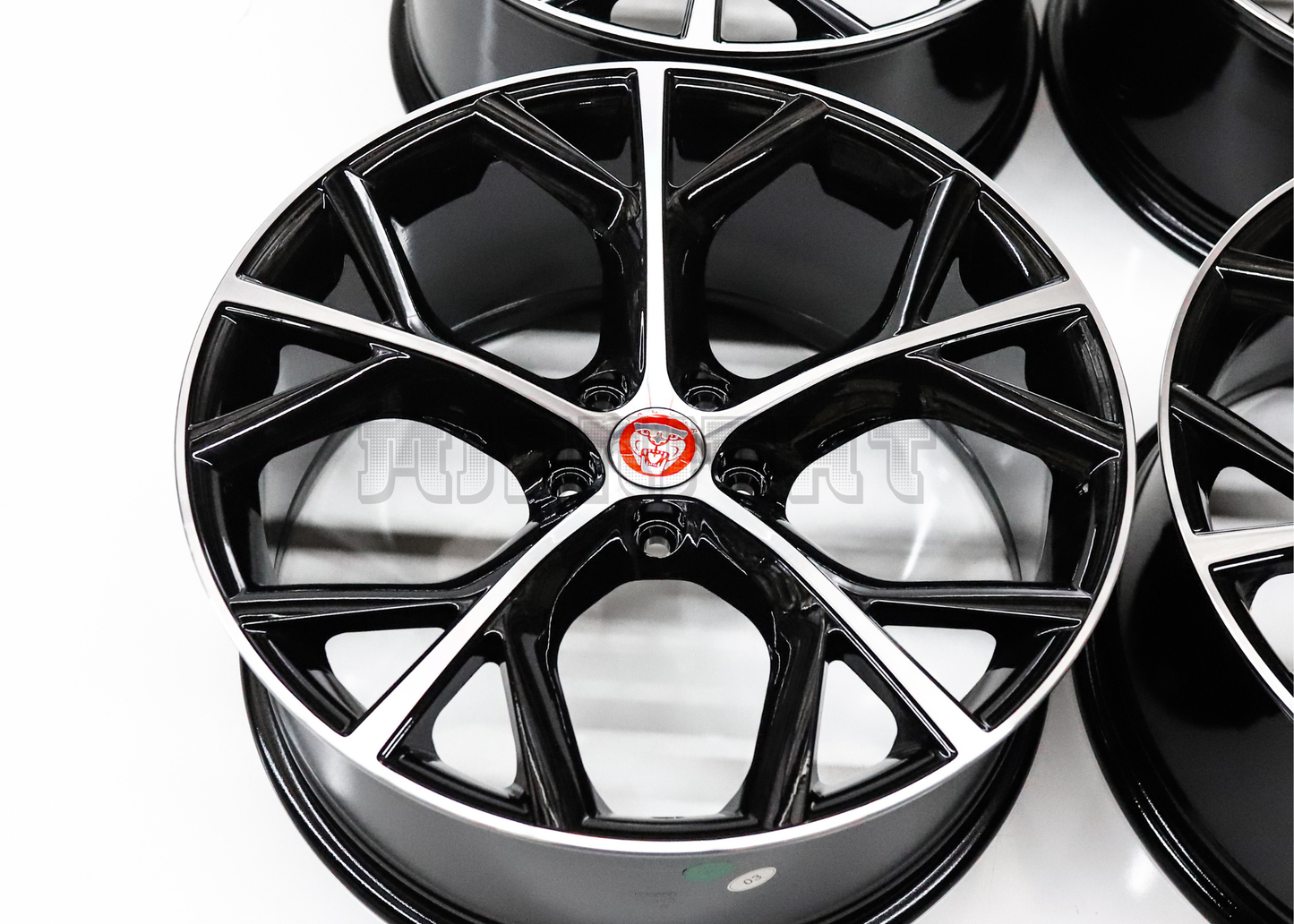 20" Gloss Black Machined Wheels For Jaguar (5x108) Squared Set