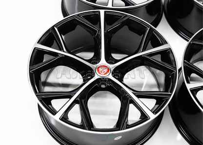 20" Gloss Black Machined Wheels For Jaguar (5x108) Squared Set