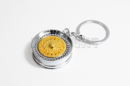 Gold BBS Style Wheel Keychain