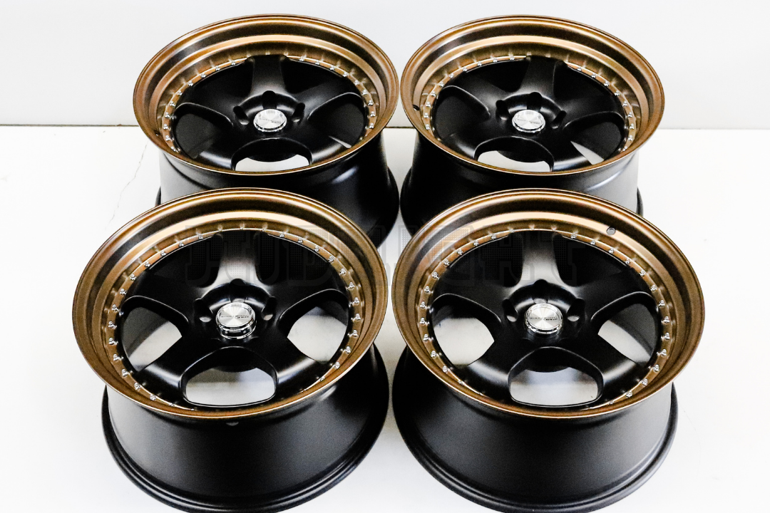18" Matte Black Bronze Work Meister S1 Style Wheels Staggered Set 18x9.5/10.5 (5x114.3)