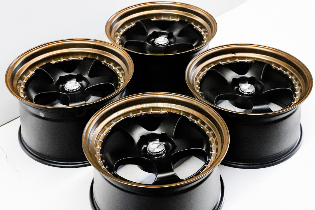 18" Matte Black Bronze Work Meister S1 Style Wheels Staggered Set 18x9.5/10.5 (5x114.3)