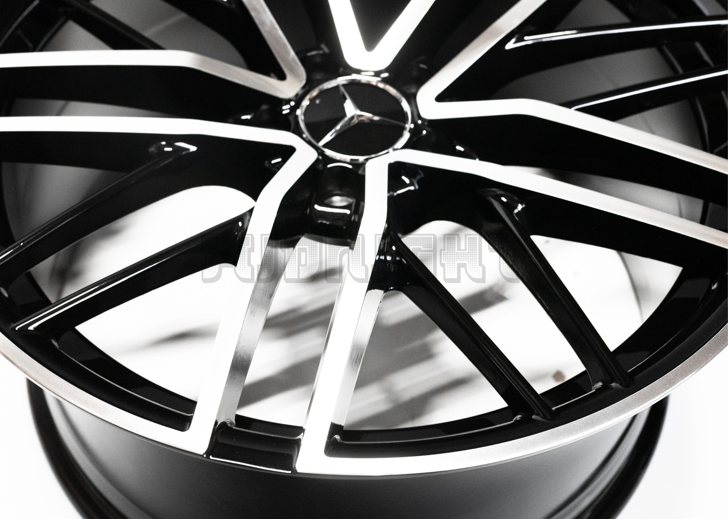 19" Gloss Black Machined Wheels For Mercedes Square Set