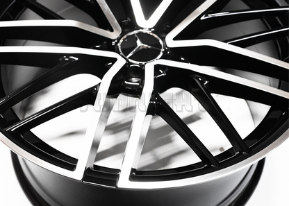 19" Gloss Black Machined Wheels For Mercedes Square Set