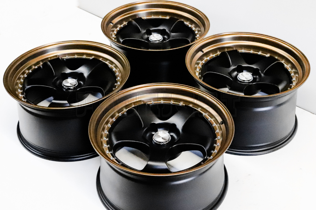 18" Matte Black Bronze Work Meister S1 Style Wheels Staggered Set 18x9.5/10.5 (5x114.3)