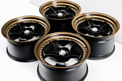 18" Matte Black Bronze Work Meister S1 Style Wheels Staggered Set 18x9.5/10.5 (5x114.3)