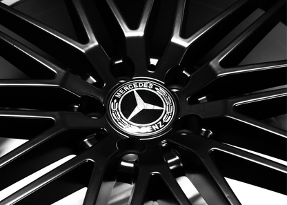 20" Matte Black Machined Lip Wheels For Mercedes Staggered Set 20x8.5/9.5