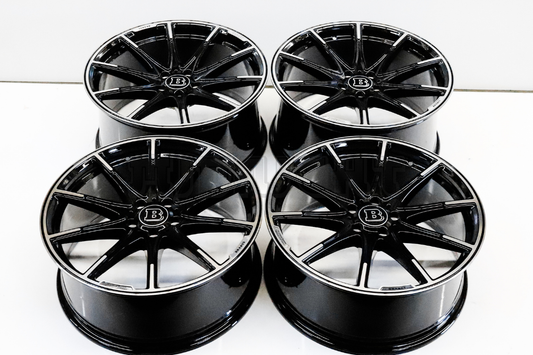 20" Gloss Black Machined AMG Style Wheels For  Mercedes Staggered Set (5x112) 20x8.5/9.5