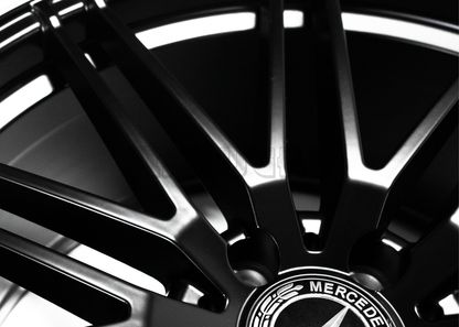 20" Matte Black Machined Lip Wheels For Mercedes Staggered Set 20x8.5/9.5