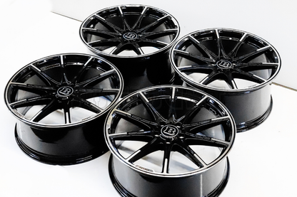 20" Gloss Black Machined AMG Style Wheels For  Mercedes Staggered Set (5x112) 20x8.5/9.5