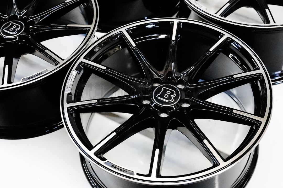 20" Gloss Black Machined AMG Style Wheels For  Mercedes Staggered Set (5x112) 20x8.5/9.5