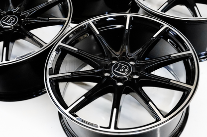 20" Gloss Black Machined AMG Style Wheels For  Mercedes Staggered Set (5x112) 20x8.5/9.5