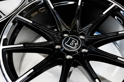 20" Gloss Black Machined AMG Style Wheels For  Mercedes Staggered Set (5x112) 20x8.5/9.5