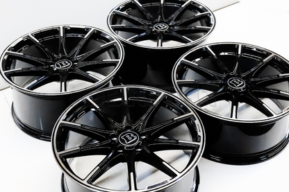 20" Gloss Black Machined AMG Style Wheels For  Mercedes Staggered Set (5x112) 20x8.5/9.5