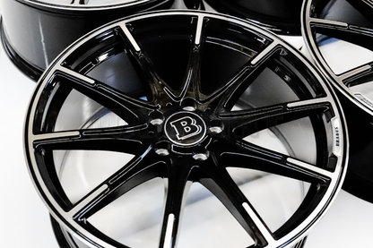 20" Gloss Black Machined AMG Style Wheels For  Mercedes Staggered Set (5x112) 20x8.5/9.5