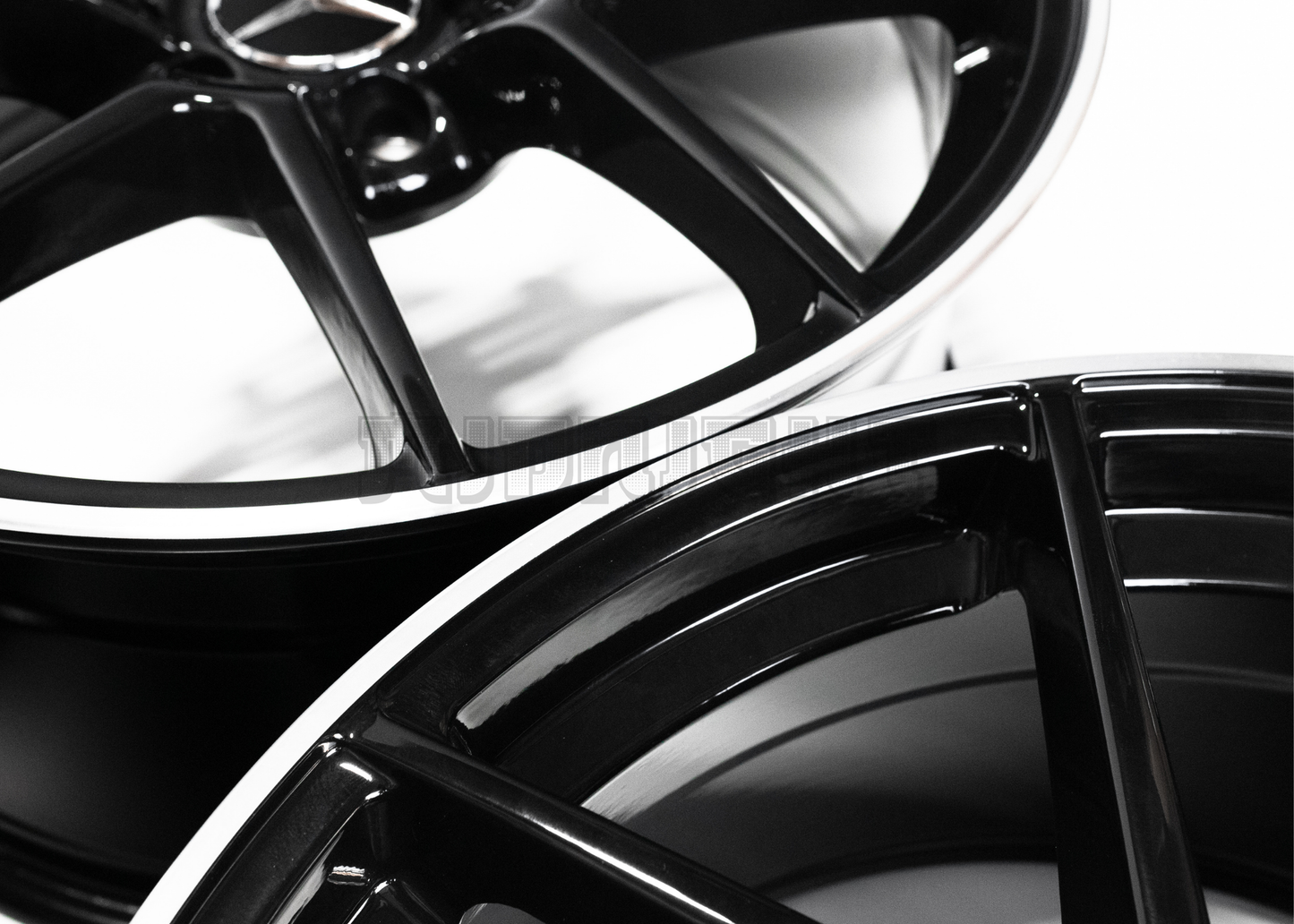 19" Gloss Black Machined Lip Wheels For Mercedes Square Set 19x8/9.0