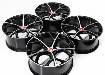 20" Gloss Black Machined Wheels For Jaguar (5x108) Squared Set