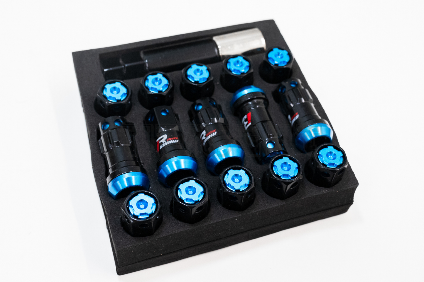MaxGuard R40 Style Blue Racing Composite Formula Lock Set Lug Nuts M12xP1.25 / M12x1.5
