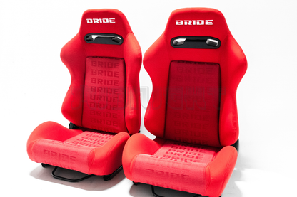Bride Style Red Fabric Gradation Reclinable Bucket Seat