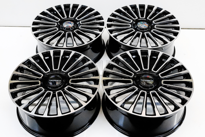 22" Gloss Black Machined Mansory Style Wheels For BMW Audi Mercedes Square Set (5x112)