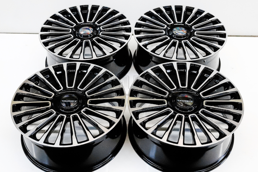 22" Gloss Black Machined Mansory Style Wheels For BMW Audi Mercedes Square Set (5x112)
