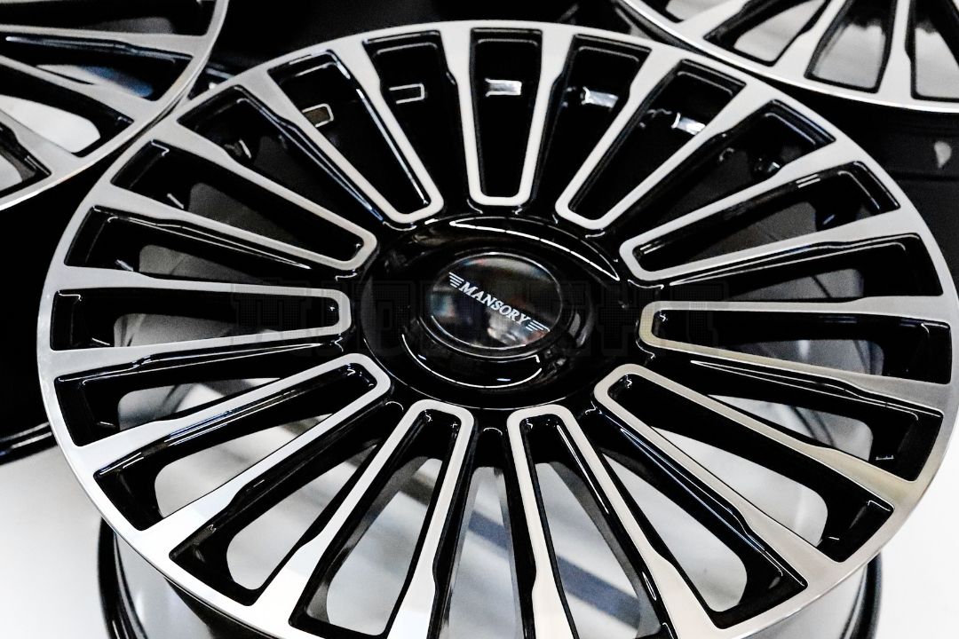22" Gloss Black Machined Mansory Style Wheels For BMW Audi Mercedes Square Set (5x112)