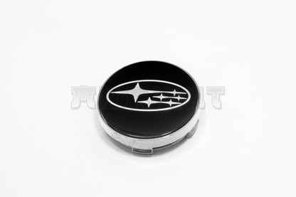 Set Of Four Subaru Black & Silver Center Hub Caps