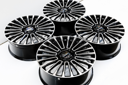 22" Gloss Black Machined Mansory Style Wheels For BMW Audi Mercedes Square Set (5x112)