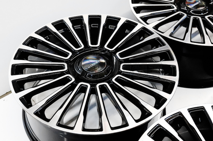 22" Gloss Black Machined Mansory Style Wheels For BMW Audi Mercedes Square Set (5x112)