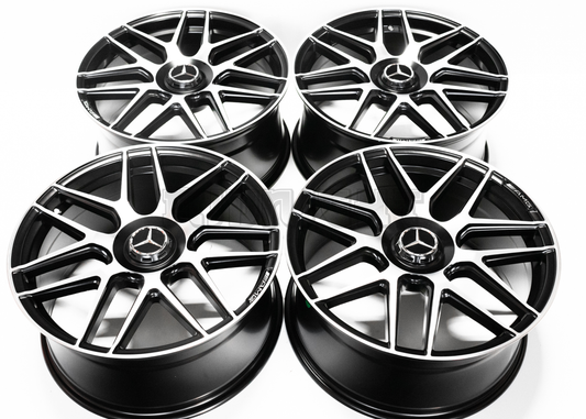 20" Matte Black Machined AMG Style Wheels For Mercedes Staggered Set 20x8.5/9.5