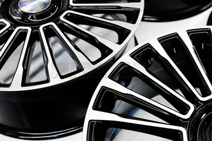 22" Gloss Black Machined Mansory Style Wheels For BMW Audi Mercedes Square Set (5x112)