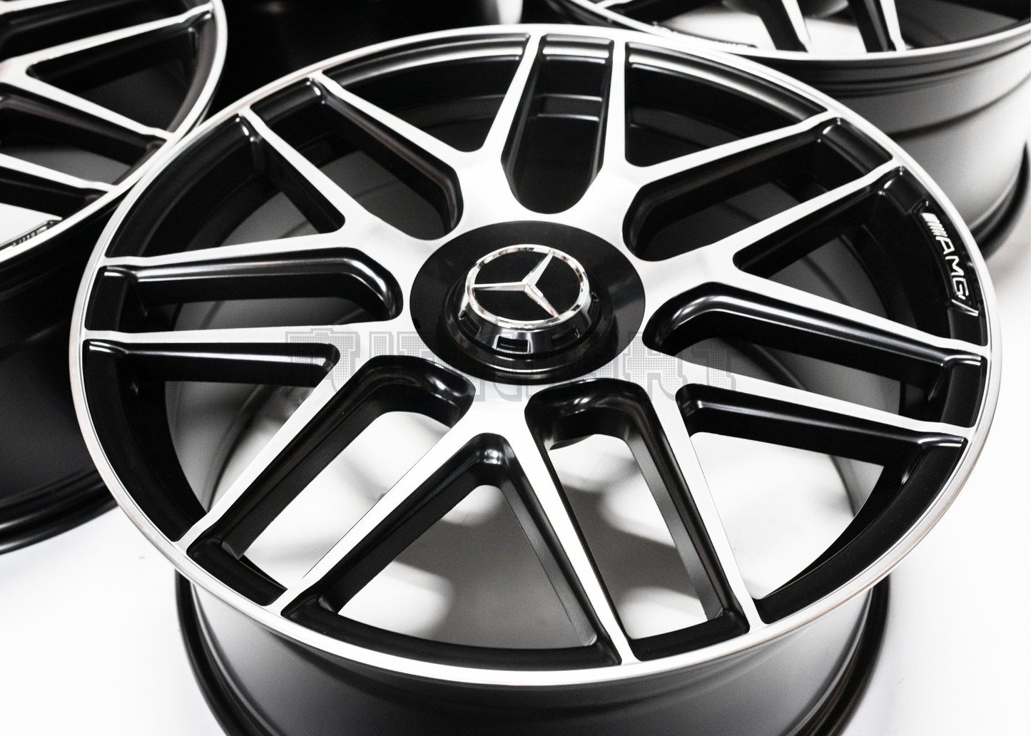 20" Matte Black Machined AMG Style Wheels For Mercedes Staggered Set 20x8.5/9.5