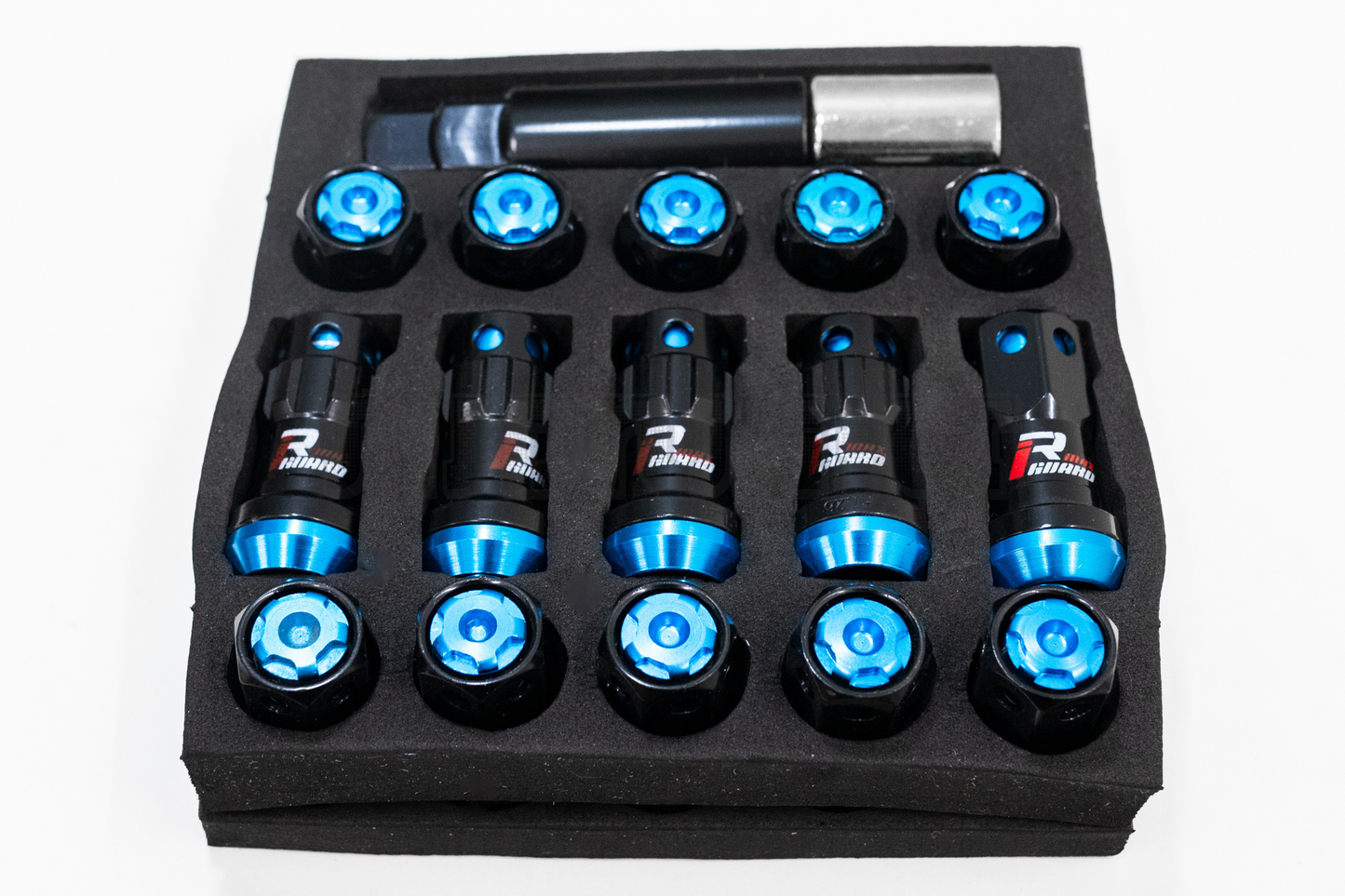 MaxGuard R40 Style Blue Racing Composite Formula Lock Set Lug Nuts M12xP1.25 / M12x1.5