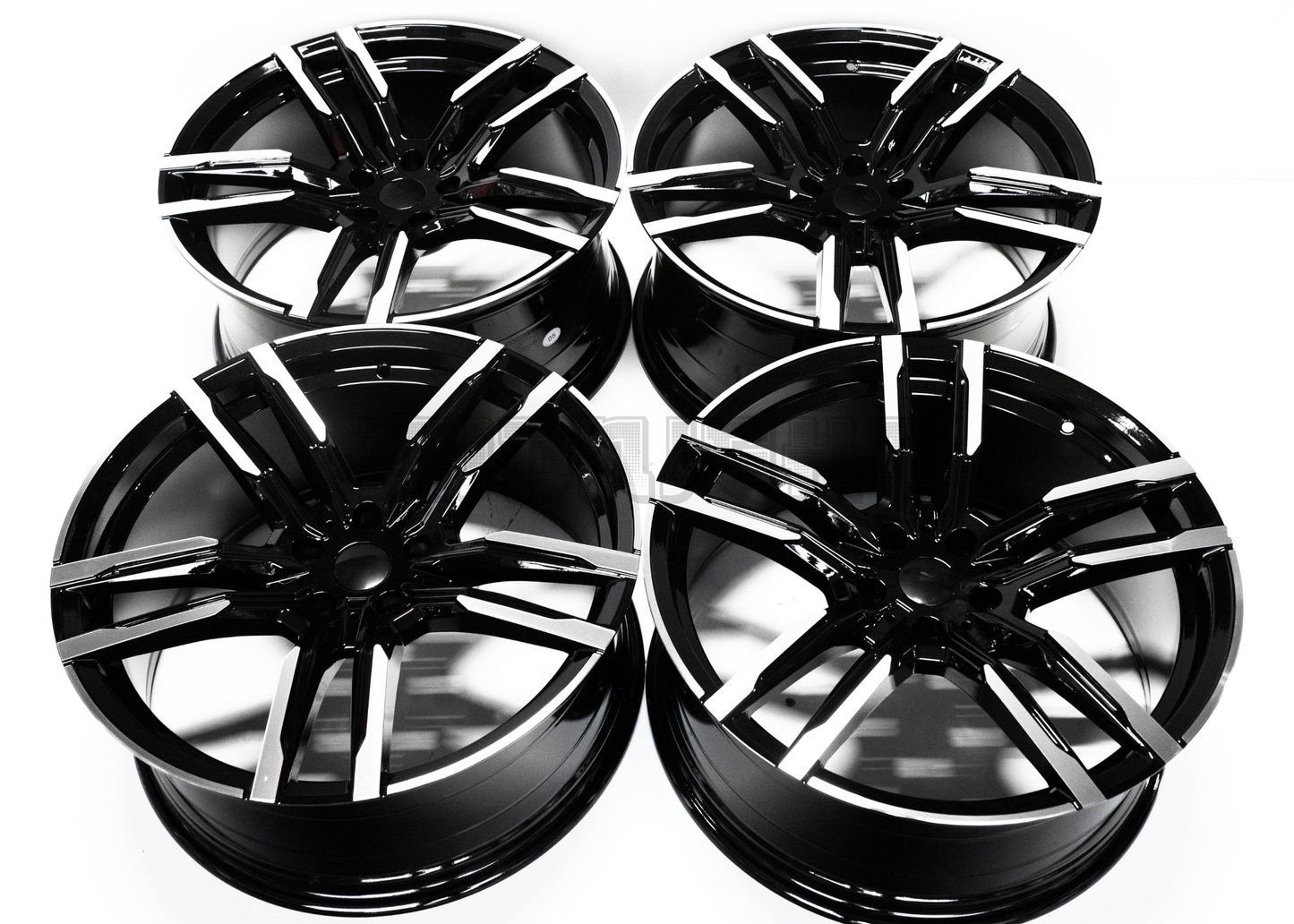 19" Gloss Black Machined M Sport Style Wheels For BMW Staggered Set 19x8.5/9.5