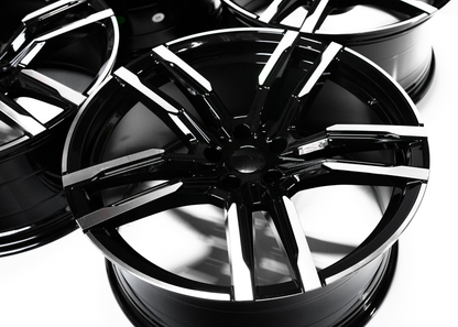 19" Gloss Black Machined M Sport Style Wheels For BMW Staggered Set 19x8.5/9.5