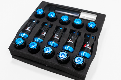 MaxGuard R40 Style Blue Racing Composite Formula Lock Set Lug Nuts M12xP1.25 / M12x1.5