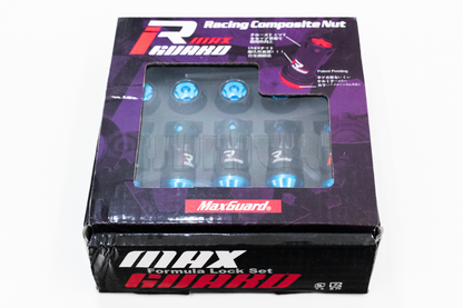 MaxGuard R40 Style Blue Racing Composite Formula Lock Set Lug Nuts M12xP1.25 / M12x1.5