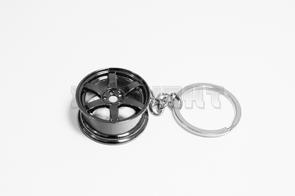 Black Chrome TE37 SL Style Wheel Keychain