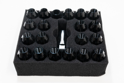 D1 Spec Style Black Racing Composite Formula Spline Lug Nut Set M12xP1.25 / M12x1.5