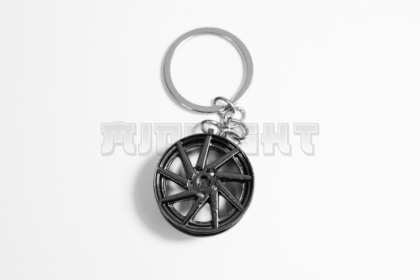 Black Chrome Wheel Keychain