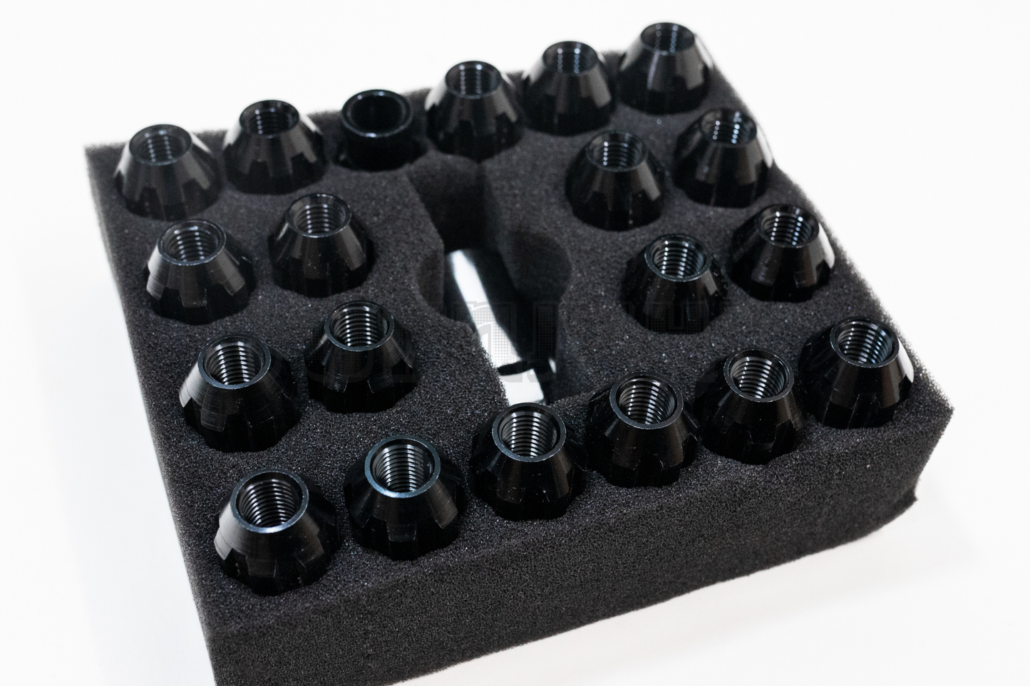 D1 Spec Style Black Racing Composite Formula Spline Lug Nut Set M12xP1.25 / M12x1.5