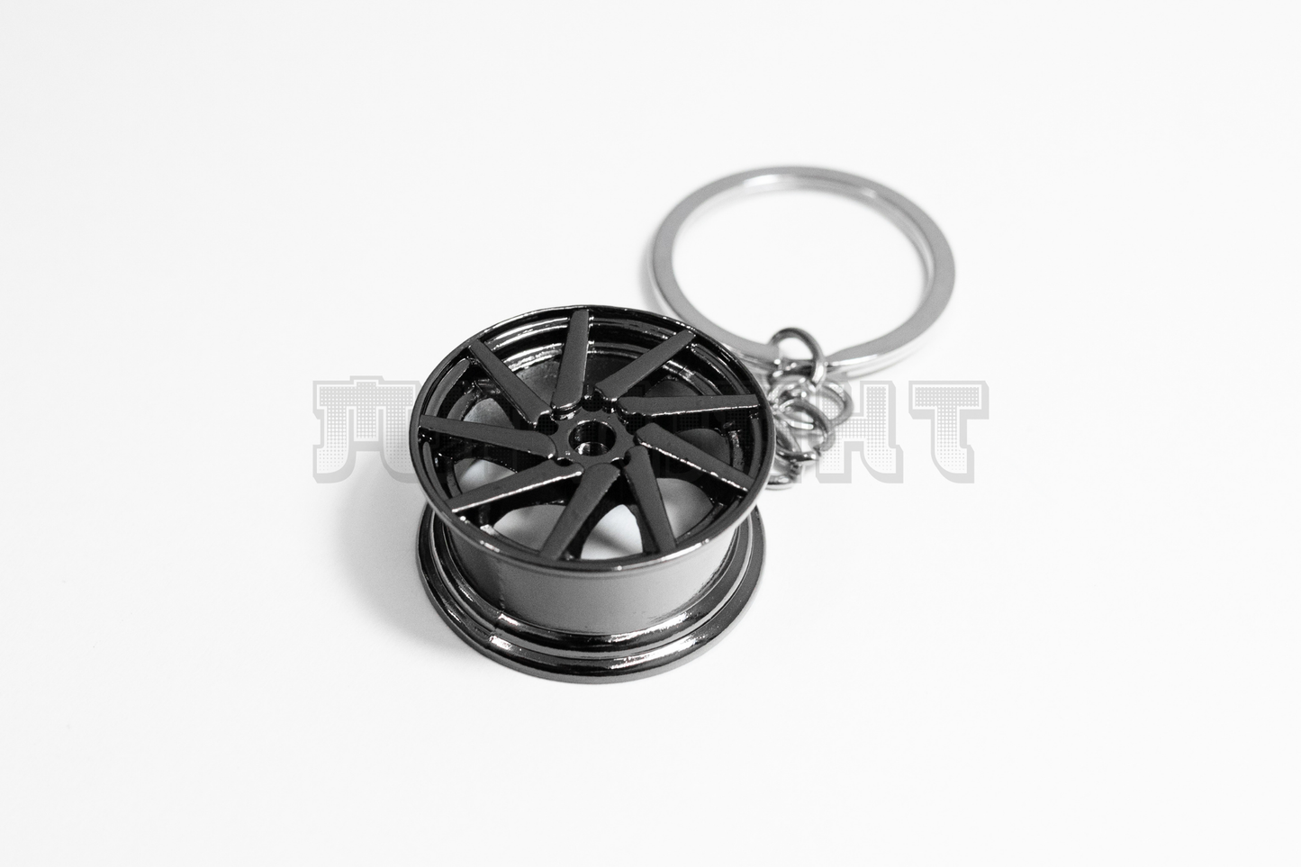 Black Chrome Wheel Keychain