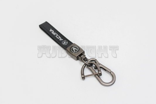 Acura Black Leather Keychain