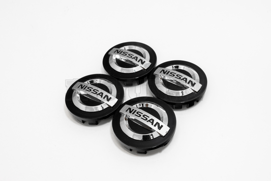 Set Of Four Nissan Black Center Hub Caps