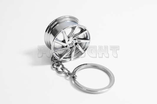 Chrome Wheel Keychain