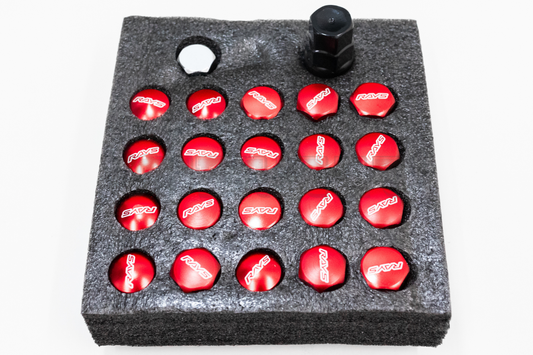 Rays Style Red Racing Composite Formula Hexagon Lug Nut Set M12xP1.25 / M12x1.5