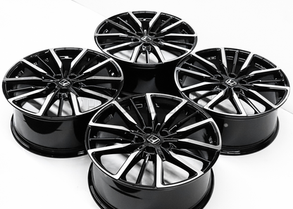 20" Gloss Black Machined Wheels For Honda (5x114.3) Squared Set